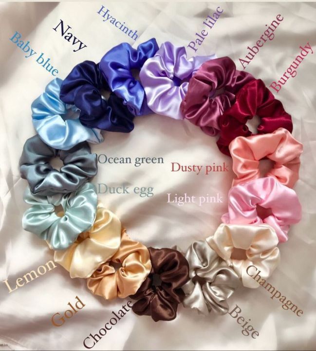 Silk Scrunchies for Girls in Multi Colours |High quality Product | Pack of 2,3,4,6| | Daraz.pk