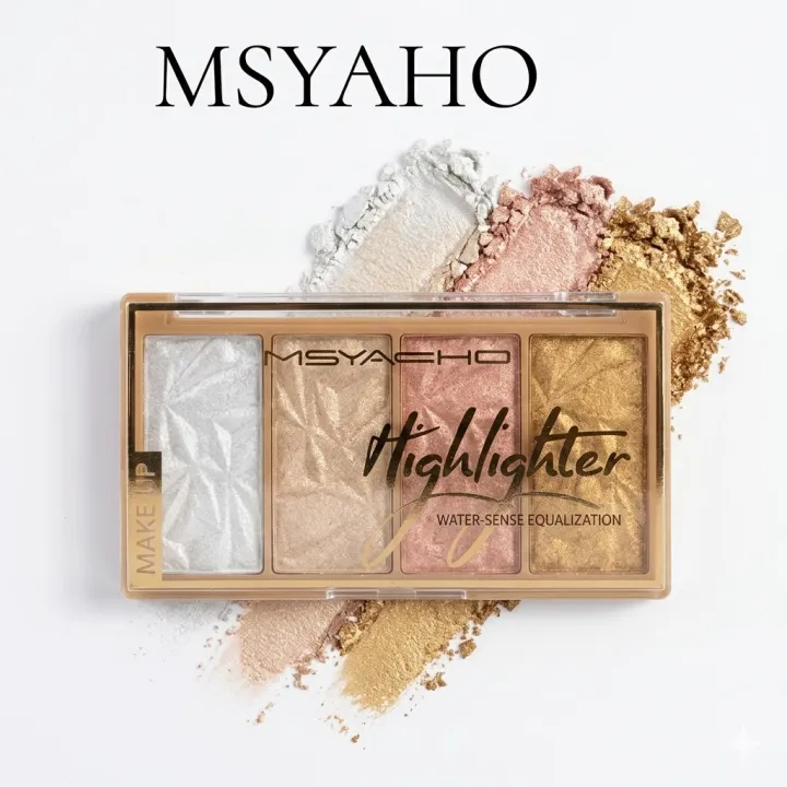 Msyaho 4 Colour Shimmer Make Up Highlighter Palette | Daraz.pk
