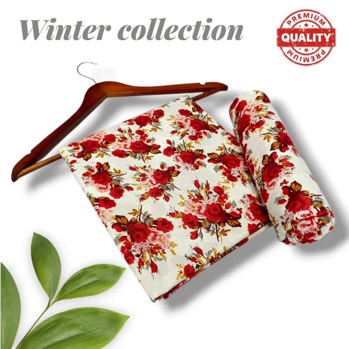 spring flowers polo cotton unstich 2 piece for girls 3 meter 46 inches arz | Daraz.pk